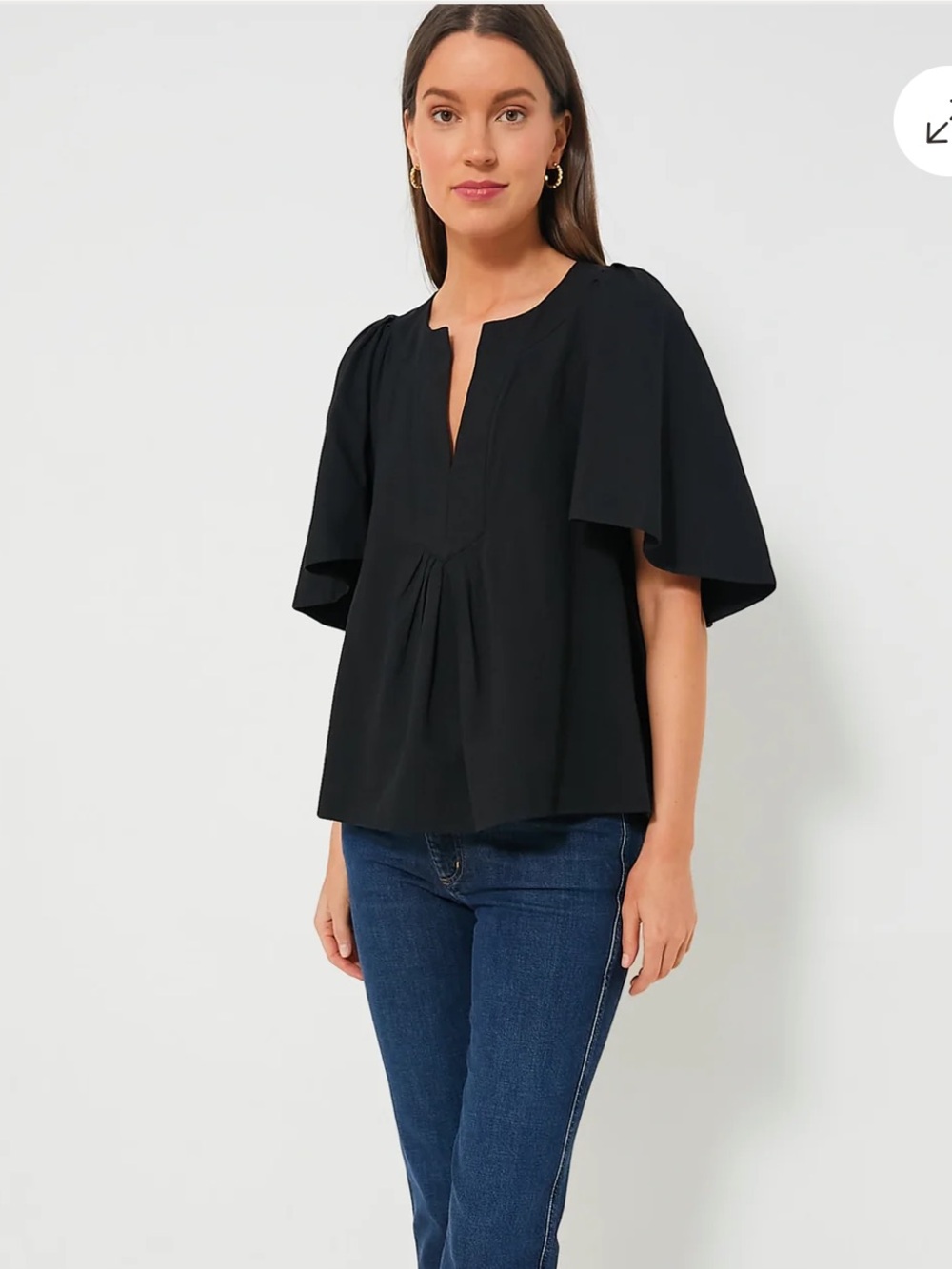 Pomander Place Black Finley Flutter Sleeve Top
